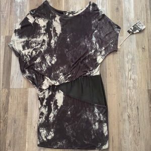 Tie dye dark gray mini dress